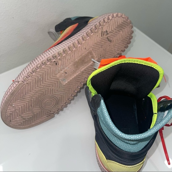 OFF-WHITE MEN HIGH TOP DISTRESSED LOOK SNEAKERS sz 43 - Picture 8 of 9